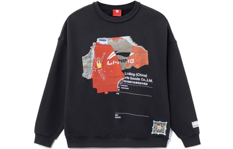 Свитшоты Li Ning Унисекс Черный Круглый вырез Умеренный Обычный AHSR919-2 L