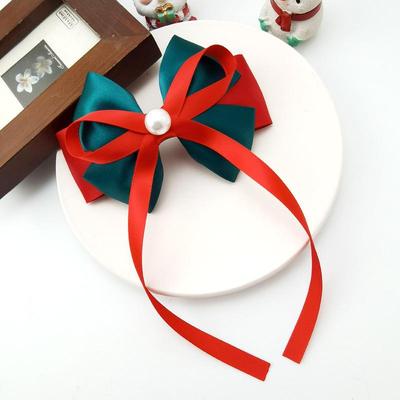 Festive Bow Hair Clip for Holidays - Ribbon Accessory for Women