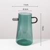 Glass Flower Vase Handle Pitcher Colored Transparent Flower Pot Flower Arrangement Hydroponics Terrarium Vases Pots Flowerpot