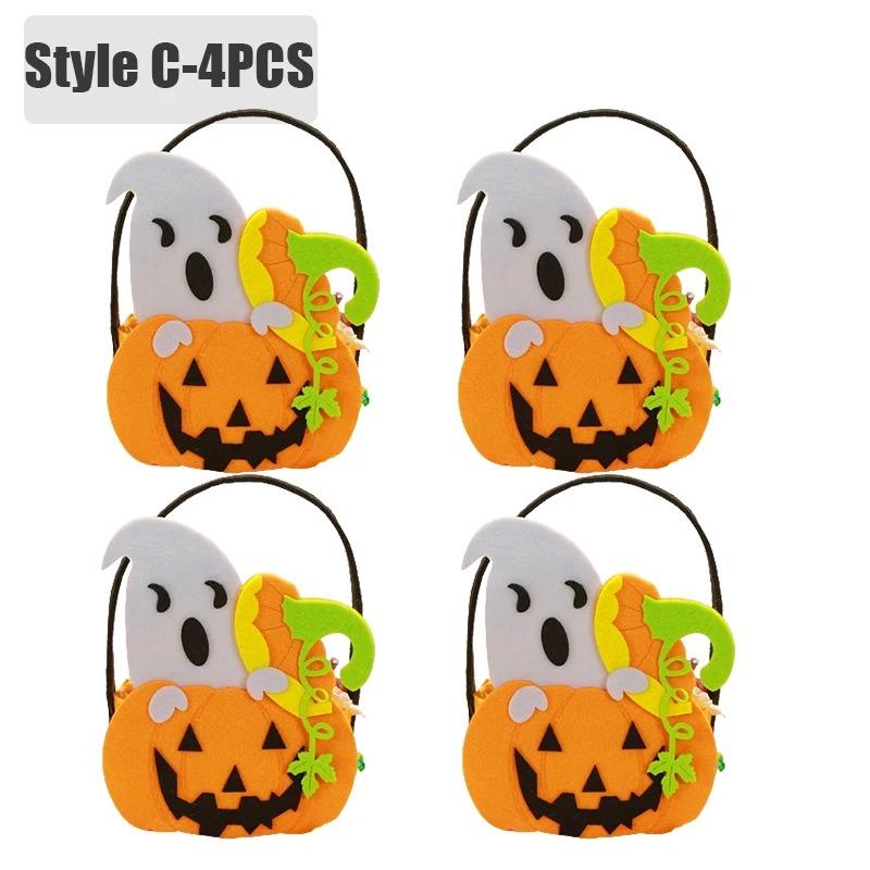 1-6 STÜCK Halloween Süßigkeitenbeutel für Kinder Filz Kürbis Geschenk Tragetasche Feiertagsparty Halloween Dekorationen Zubehör
