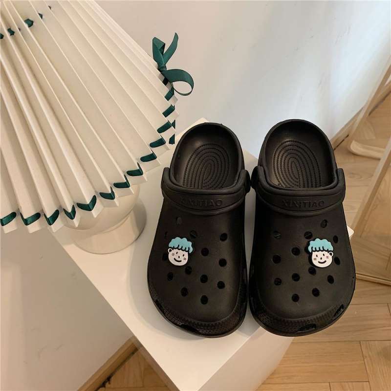 Korean new hole shoes ins cartoon cute couple bag head cool slippers men and women comfortable nurse shoes non-slip