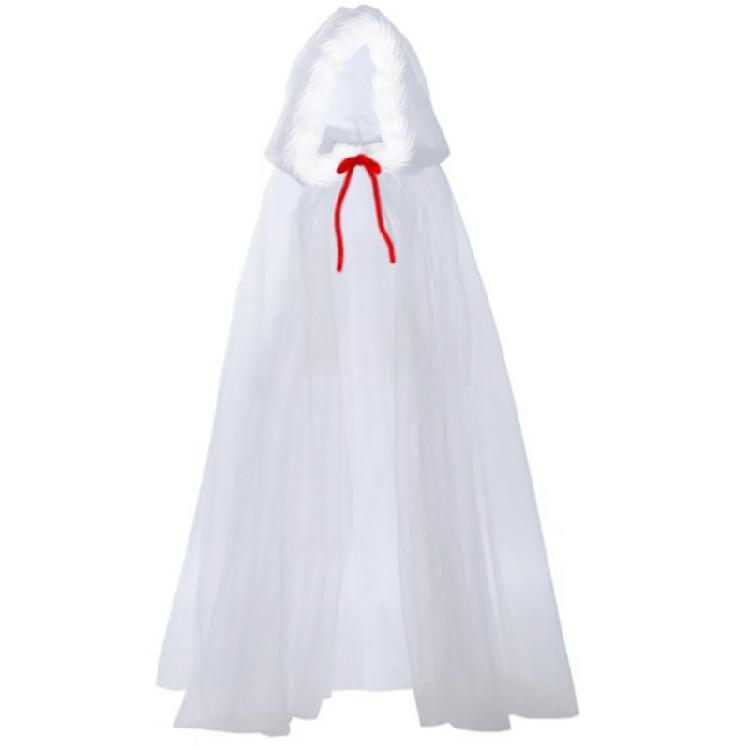 Christmas Santa Clauses Robe Hooded Cloak Mrs Santa Clauses Hooded Cape Wizard Robe Halloween Christmas Costumes Women белый