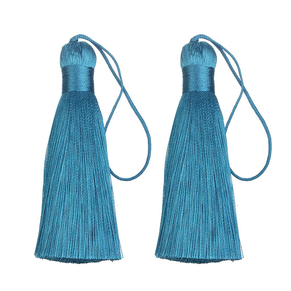 6pcs 82mm Silk Tassel Fringe Hanging Rope Long Line Tassel For Jewelry Making DIY Crafts Clothing Earring Key Chain Decoration