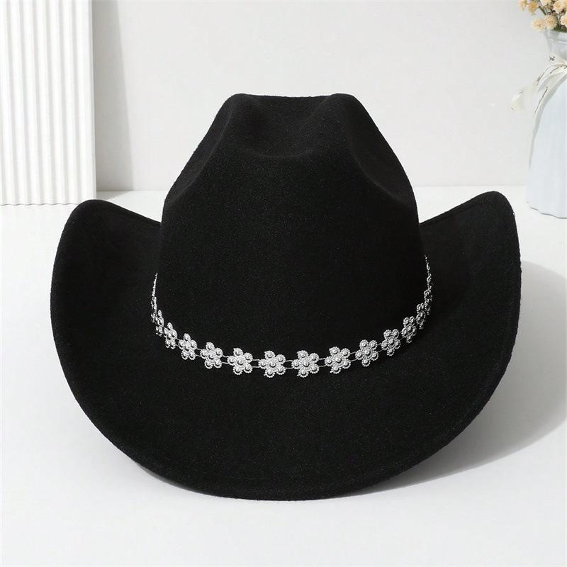 Western cowboy hat, high-quality woolen fabric, suitable for European and American festivals, parties, and stage performances, unisex, simple and