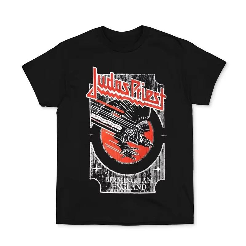 Hot Sale Classic British Heavy Metal Band JUDAS PRIEST Graphic Print T-shirt Men Women Cotton Streetwear Hip Hop Oversized Short Sleeve Summer New Top