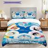 Doraemon Aventura Héroe Azul Historia Juego de Tres Piezas 1 Funda Nórdica 2 Fundas de Almohada Sin Relleno Juego de Cama Suave Y Cómodo