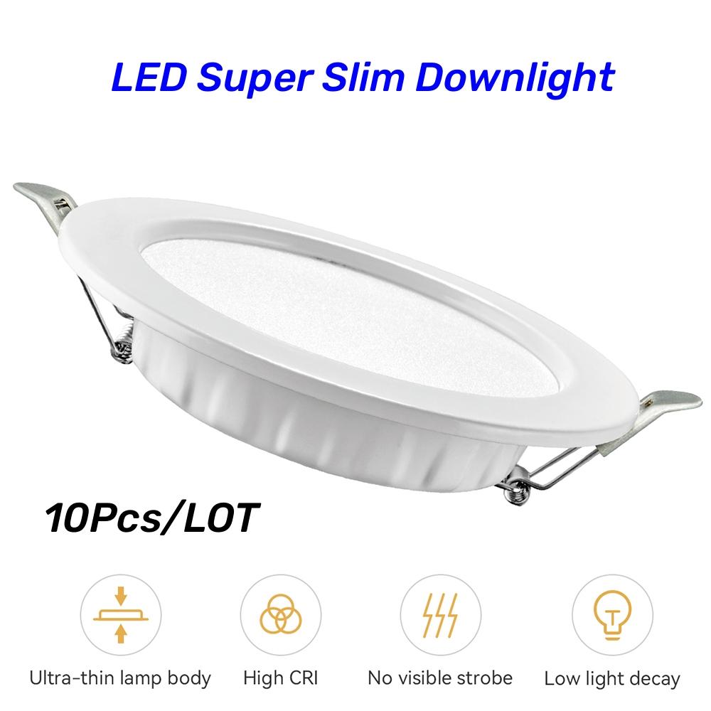 10pcs LED Downlight  5W 7W 9W 12W 20W 220V Recessed Ceiling Light 3/4/5 Inch Round LED Panel Down Light Spotlight Lighting