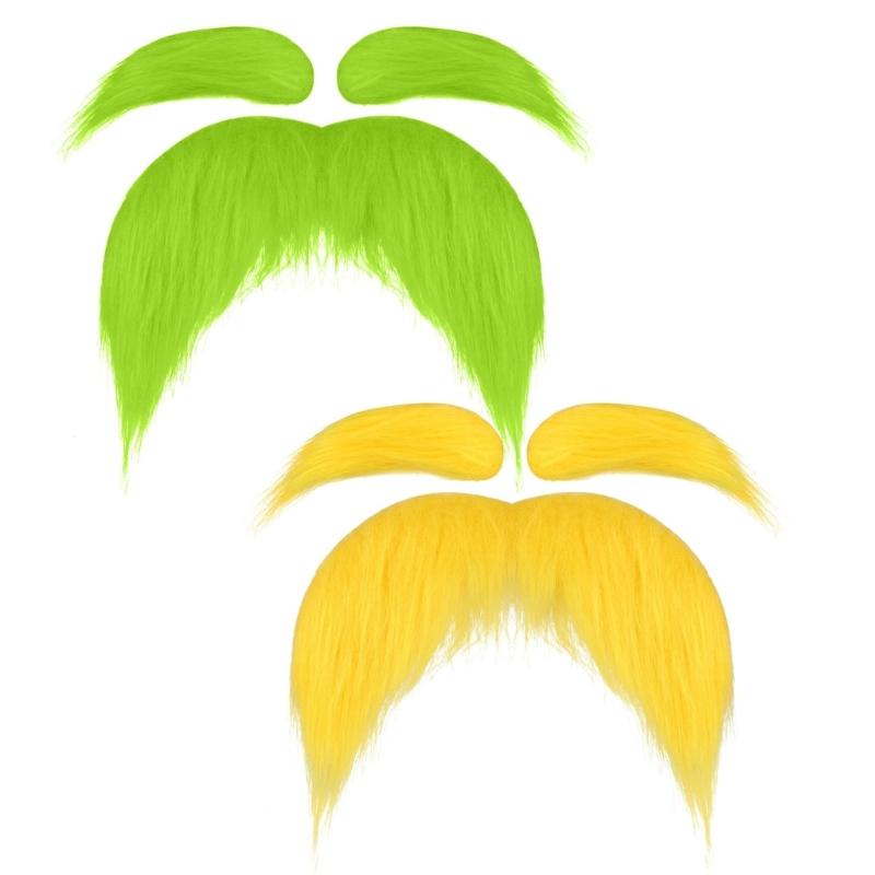 False Beard Eyebrow Set for False Moustache Funny Costume Accessory for Carnivals Halloween Party and Cosplay Photo Props
