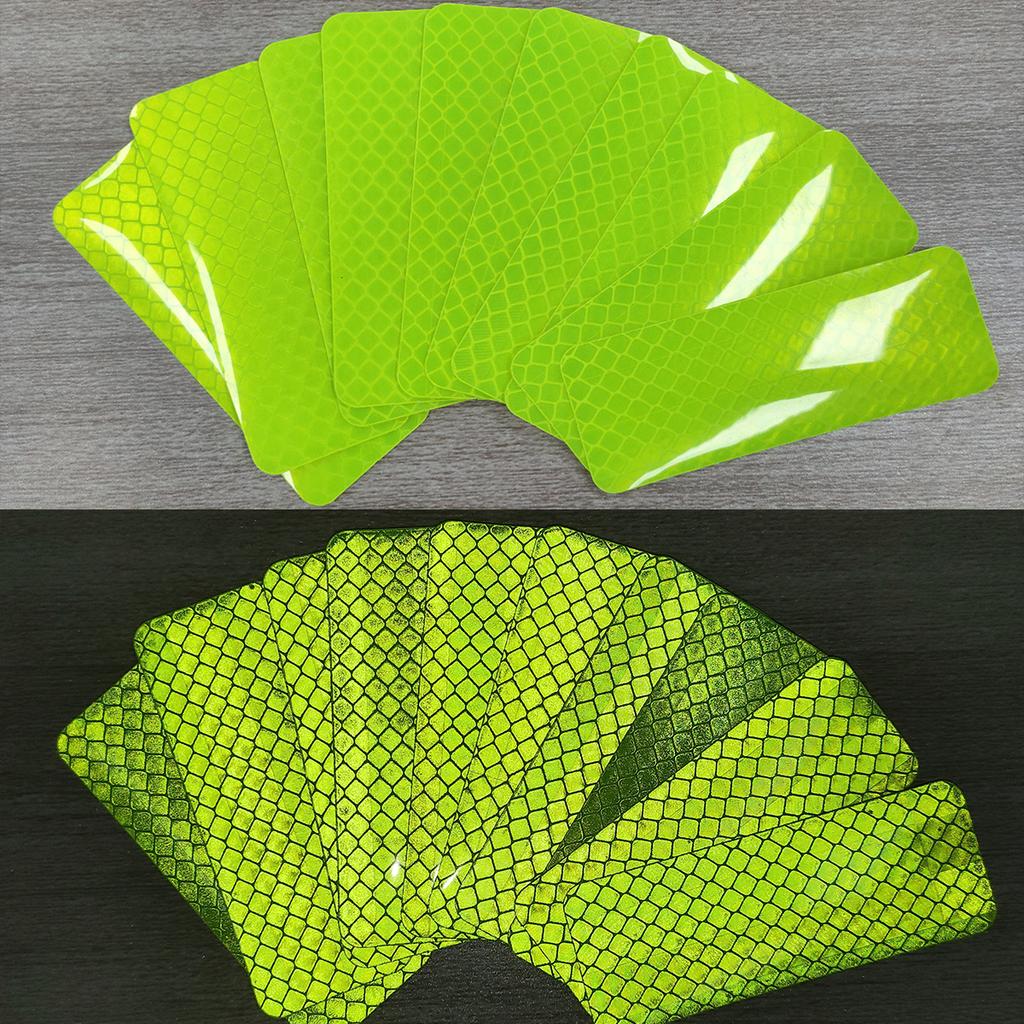 10pcs Car Bumper Reflective Stickers 3x8cm Reflective Warning Strip Tape Safety Secure Reflector Decals for Enhanced Visibility