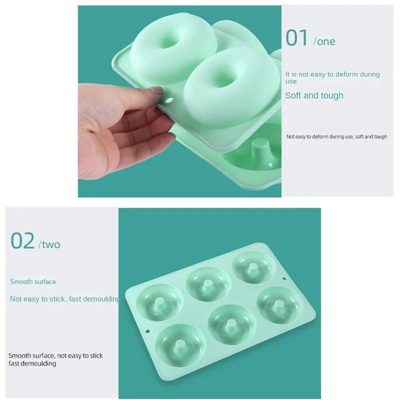 1pc Cake Mold,Non-stick 6 Cavity Silicon Donut Baking Pan Cake Mold,silicone Cake Molds 6 Hole Molds,cake Pan Mold