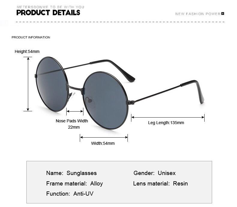 New Woman Round Sunglasses Red Yellow Blue Clear Shades MultiColor Gradient Mirror Female Designer Vintage Sun Glasses