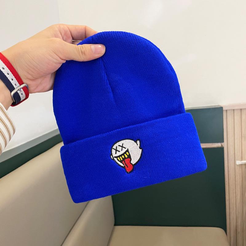 Woolen Hats for Men and Women Japanese Versatile and Cute Warm and Cold Proof Knitted Hats for Autumn and Winter Pullover Cold Hats