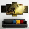 Canvas HD Prints Pictures Home Decor 5 Pieces Abstract Black Horse Painting Psychedelic Forest Unicorn Poster Wall Art Framework No Frame