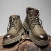 Autumn and Winter British Martin Boots Medium Top Thick Sole Heightening High Top Rhubarb Boots Outdoor Winter Shoes
