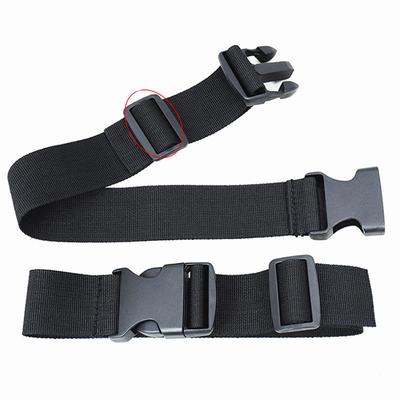 2 Stück 5 cm breites, nicht elastisches schwarzes Gurtband mit verstellbarer Kunststoffschnalle, multifunktionales Befestigungs- und Aufbewahrungsgurtband