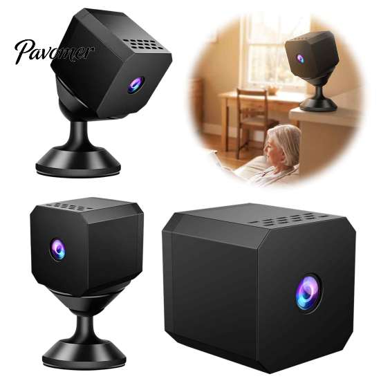 Long Battery Life Surveillance Camera Mini WiFi Security Camera, 1080P Small Equipped with Night Vision & USB Powered HD for Home Protection