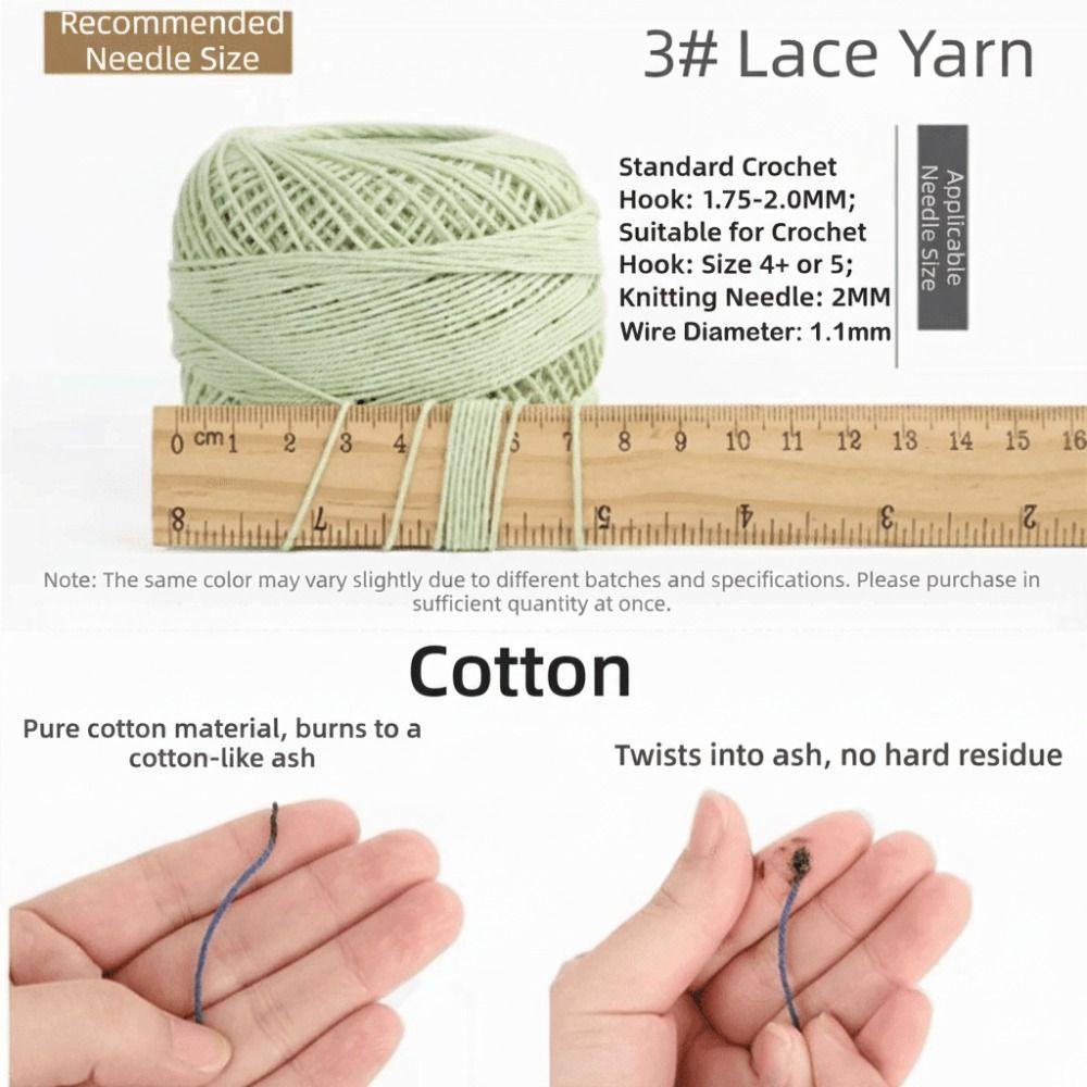 Solid Color Crochet Thread Size 3 Sewing Thread Handmade Thread Embroidery Thread
