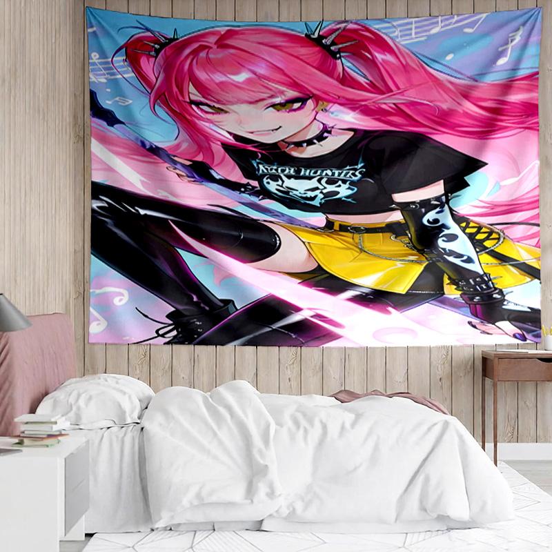 1PC Kpop cartoon K-pop music group Tapestry Accessories for Bedroom,Livingroom, dormitory Room Wall Decor Fan Birthday Gifts