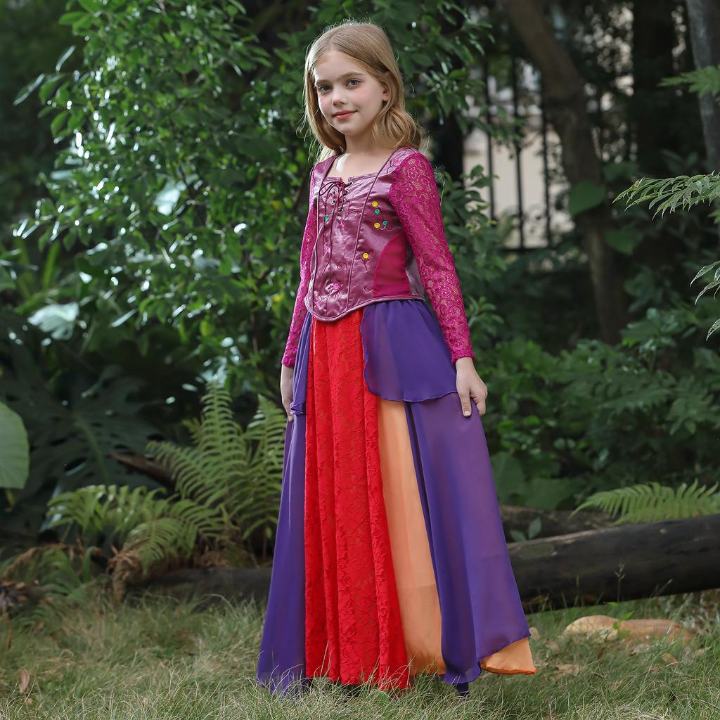 Halloween Children's Costume Witch Also Crazy 2 Witch Costume Witch Medieval Dress Carnival Costume
