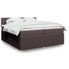 Box Spring Bed with Mattress Dark Brown 200x200 cm Fabric