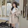 Windbreaker Coat Female Spring and Autumn New Popular High-Grade Coffee Color Windbreaker Belt Trench Coat