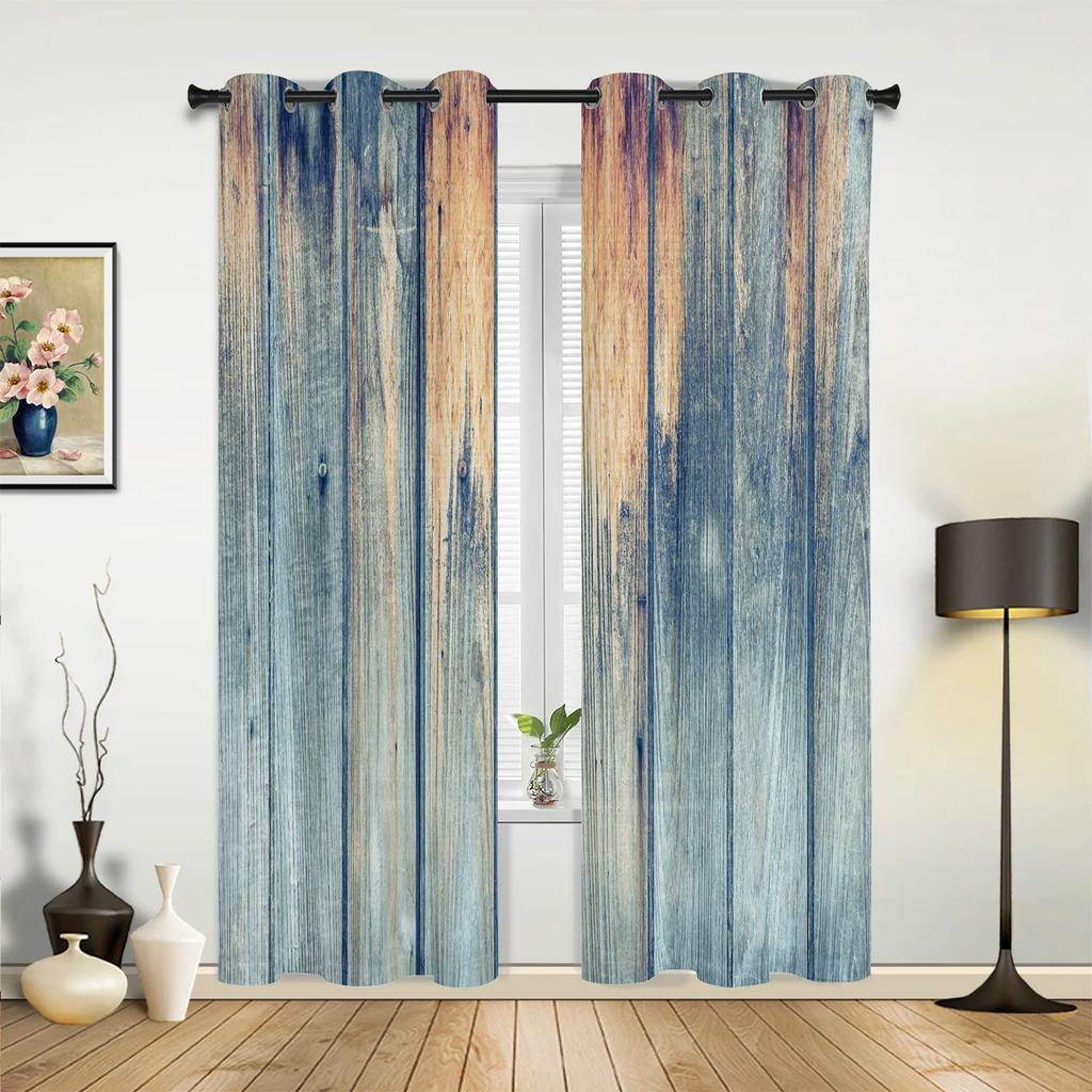 Stodoła Drewniane Drzwi Farma Zasłony Okienne Dekoracja Domu Zasłony do Salonu Dekoracje Okienne Draperie Cortinas Do Kuchni Sypialni