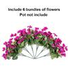 Realistic Looking 7 Heads Plastic Hibiscus Flower Arrangement Outdoor Artificial Flower Suitable For Garden Enhancement