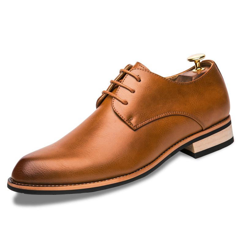 Pánské kožené ležérní boty v anglickém stylu, červené, klasické, na pohovor, pánské business boty, všestranné, špičaté, svatební boty pro ženicha