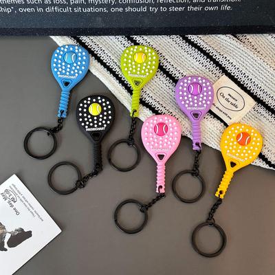 Exquisite Mini Tennis Racket Keychain Pendant - Trendy Sports Bag Charm Gift
