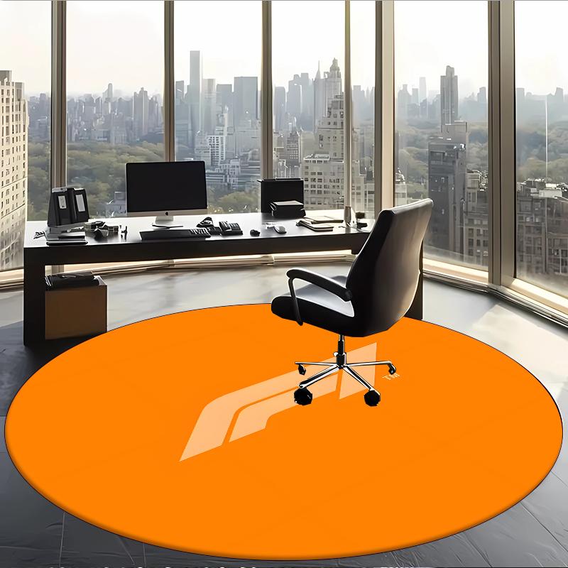 Formula 1 (28) Round Office Rug Decorative Floor Rug for Office Bedroom Living Room and Home Space