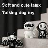 Interactive Dog Toys for Anxiety Relief Latex Skeleton Toy, Halloween Squeaky Chew Mummy Festive Holiday Pet Photo Props Bat Shapes, Toy Aggressive