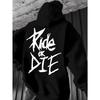 Ride or Die Grafische Hoodie Vintage Graffiti Letterprint Hoodie Oversized Streetwear Pullover Hip Hop Hoodies Unisex
