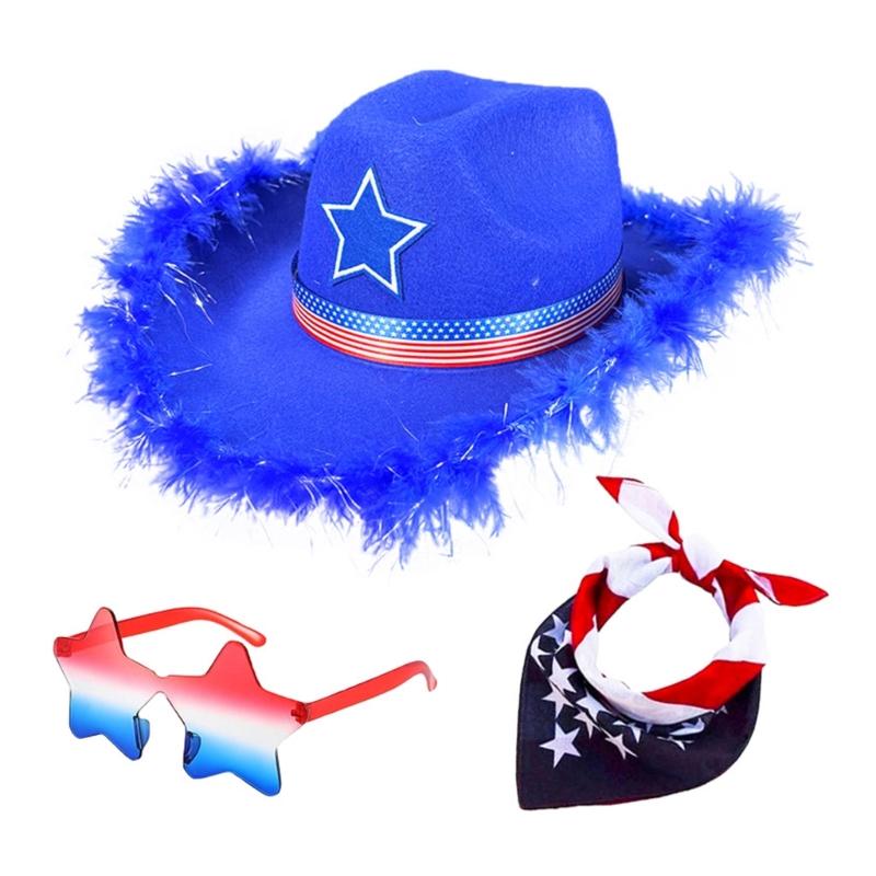 Patriotic Independence Day Outfits American Flag Costumes Accessories 4th of Jul Costume for Dresses Up Cosplay Party