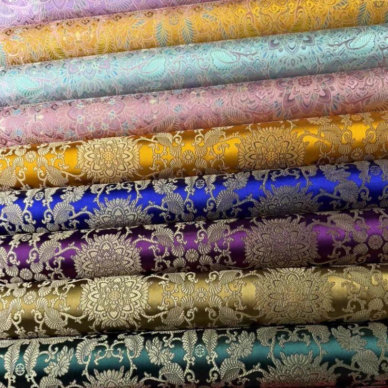Tejido Jacquard de Brocado Elegante con Patrones Auspiciosos Ancho 75 para Diseño DIY Material de Costura Tela para Vestido Cheongsam Prenda de Satén