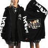 Haikyuu Volleyball Anime Mens Zipper Hoodie Loose Fit Cotton Sweatshirt Teens Casual Wear