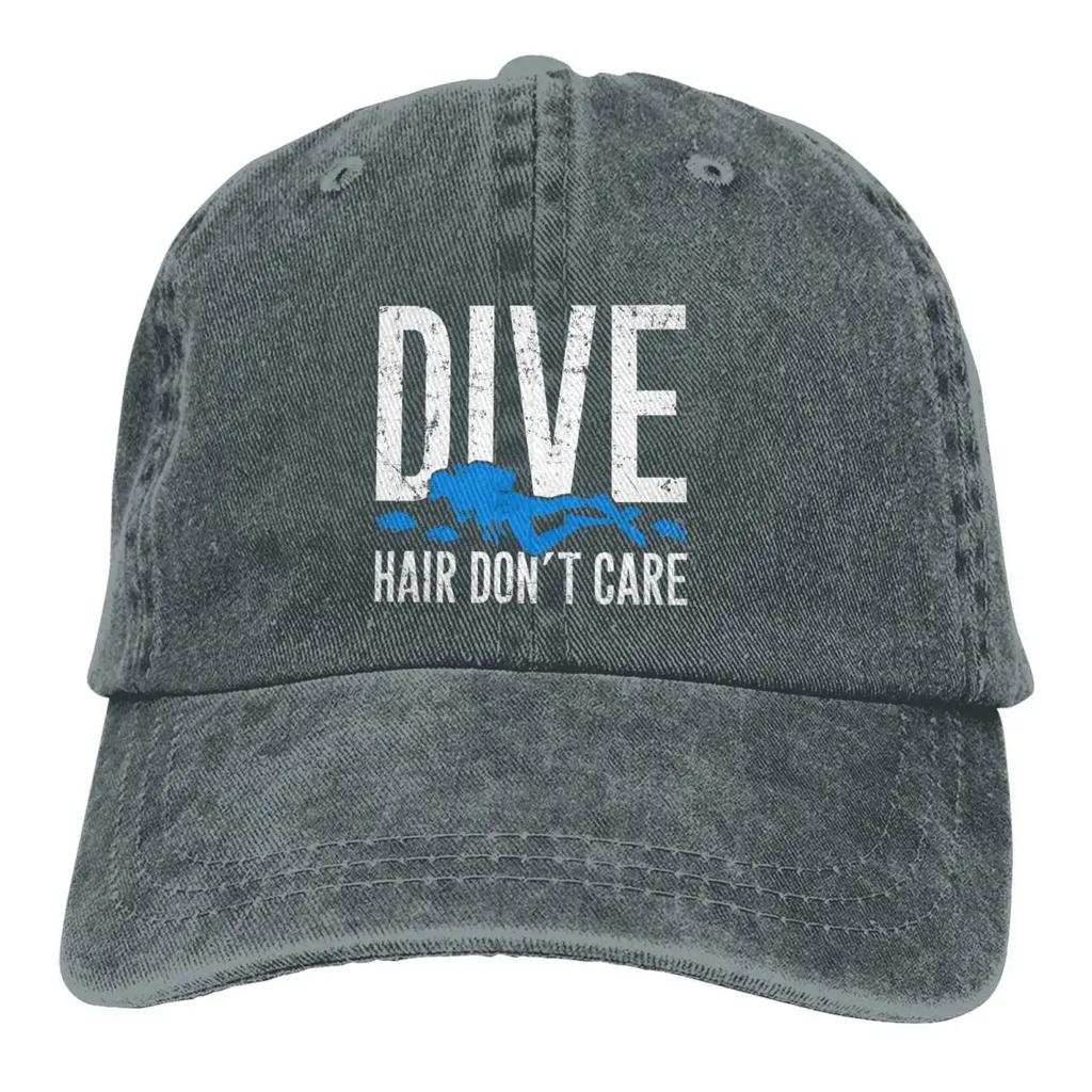 Hair Don't Care Baseball Cap Men Cowboy Hats Women Visor Protection Snapback Dive Scuba Diving Caps