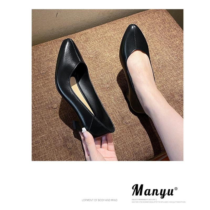 Women's Classic Pointed Toe Block Heel Pumps Casual Formal Footwear