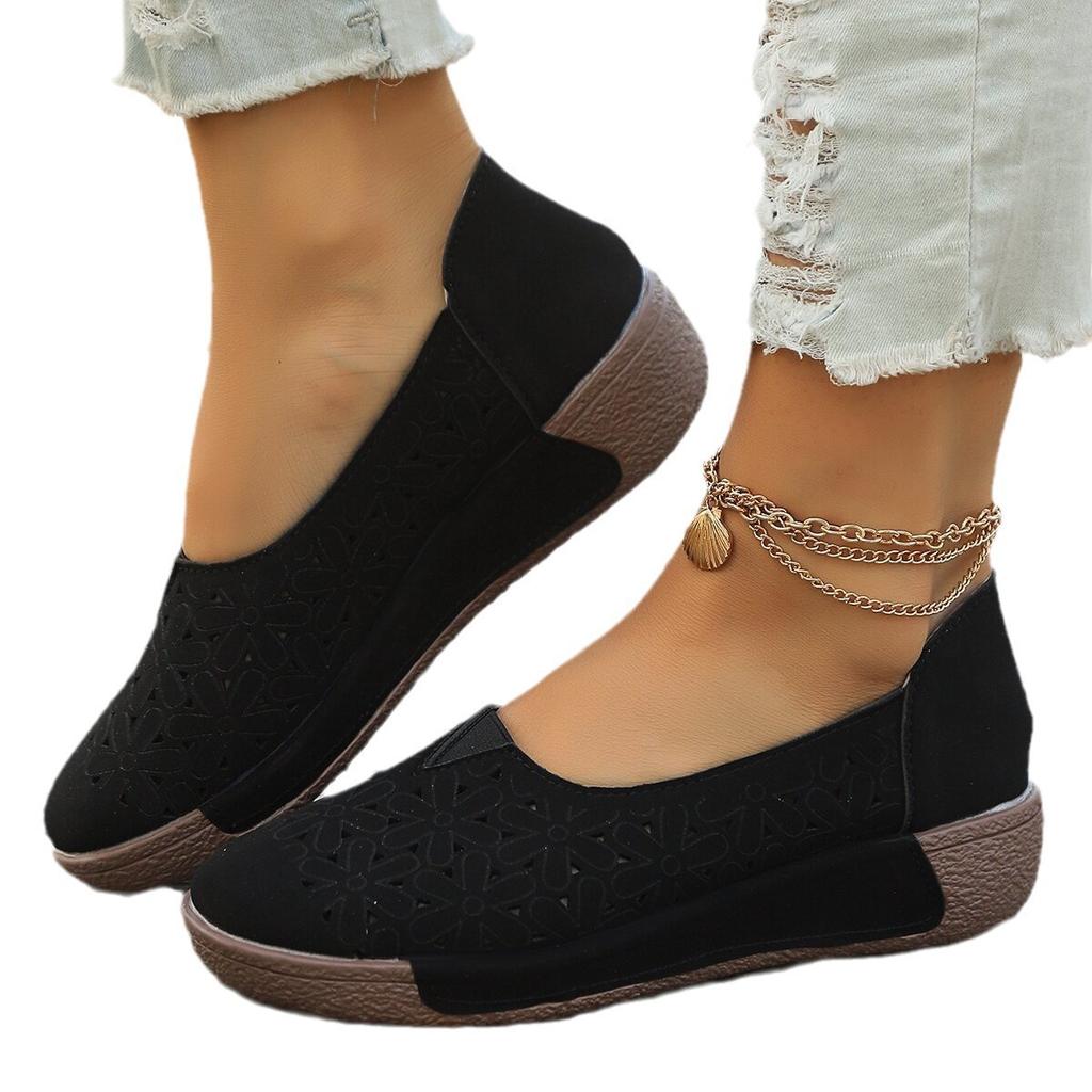 Modne buty plus size dla kobiet 36-43 Wiosna Jesień Damskie wsuwane płaskie buty na platformie Koturny Wygodne Antypoślizgowe Zapatos De Mujer