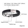 Meier Hot-selling european and american leather bracelet - men's handmade braided rope magnetic clasp genuine leather bangle