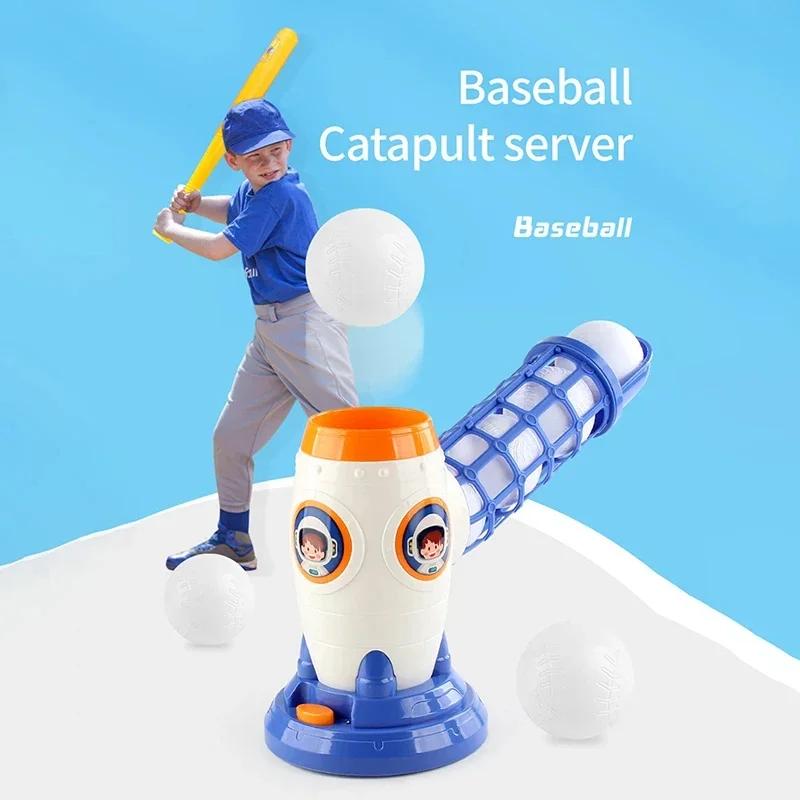 Child Outdoor Games Electric Baseball Pitching Machine Soccer Sports Toys T Ball Set Automatic Pitcher Machines Ball Toy Boys