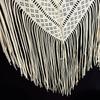 Versatile 140×140cm Lace Shawl Elegant Hollowed-out Design Knitted Shawl Breathable Tassel Shawl for Women