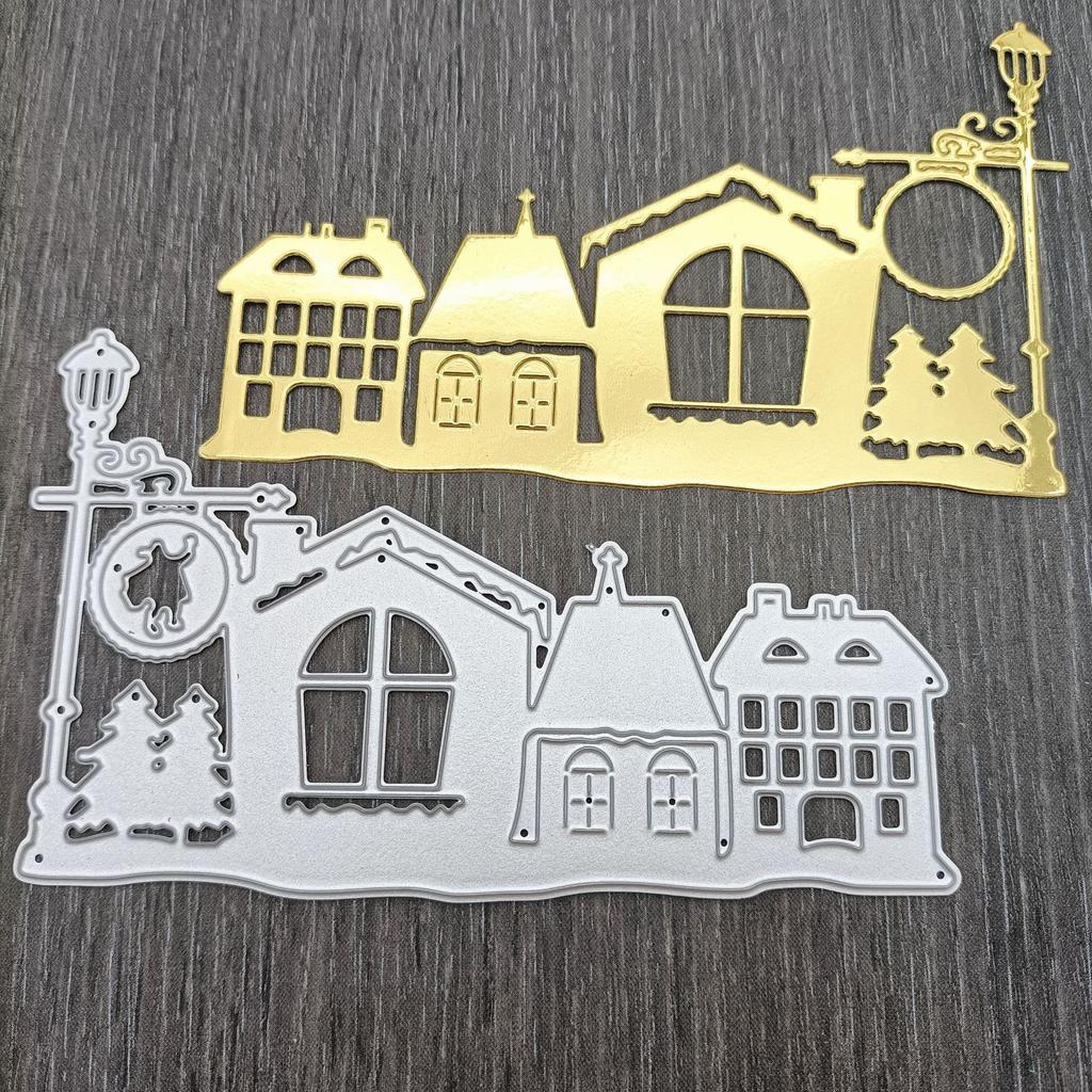 Christmas Building Tree Metal Cutting Dies Stencils Dies for DIY Scrapbooking Dies Card Paper Decor Embossing Die Cut