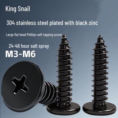 Viti Autofilettanti Phillips Testa Sottile, Testa Piatta, Acciaio Inossidabile 304 Zincato Nero, M2-M6