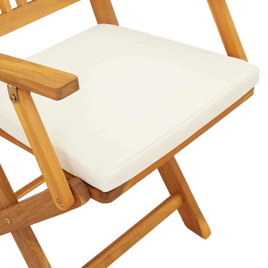 Folding Chair 4 pcs White 49 x 57.5 x 92 cm Solid Acacia Wood