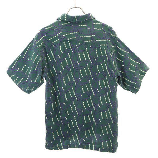 HONOLULU USA silk All-over shell print Short sleeve Aloha shirt S green Men's Used