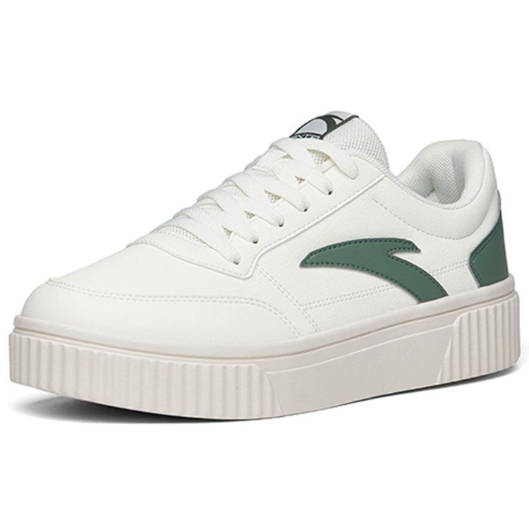 Anta Lifestyle Series Biscuit Shoes Synthetic Leather Non-Slip Shock Absorbing Wear-Resistant Low-Top Skate Shoes Men Sneakers White Green 912228005-3