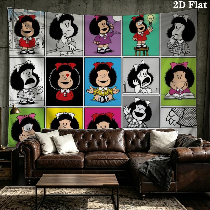 Mafalda Nástěnná tapiserie Estetická nástěnná dekorace Tištěná látková přikrývka Dekorativní tapiserie do ložnice obývacího pokoje Domácí dekorace