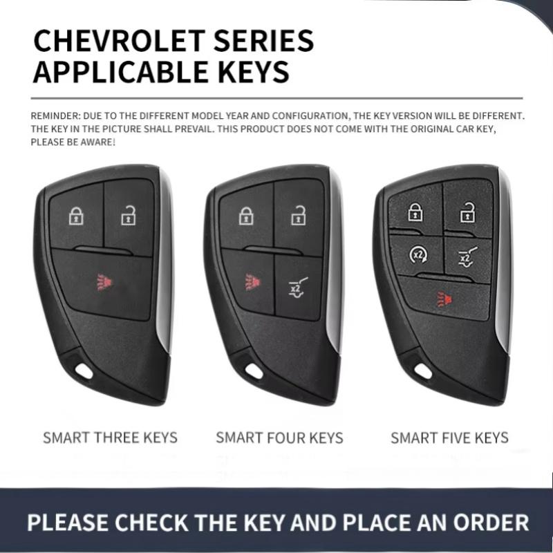 Zinc Alloy Leather Car Key Case for Chevrolet Tahoe Suburban for GMC Yukon for Buick ENVISION S Plus Avenir 2020 2021 2022 2023