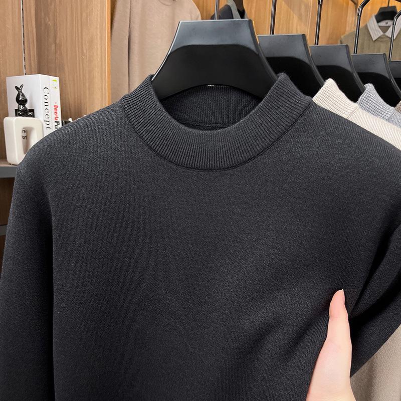 

Men s Velvet Warm Knit Round Neck Sweater - Winter 2025 Fashion Casual Base Layer XL for 130-150 jin
