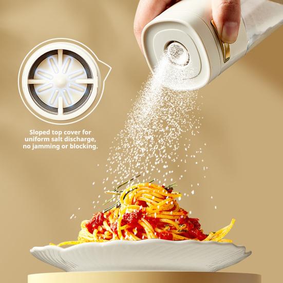 Glass Salt Dispenser with Portion Control Press-Type Shaker for Precise Salt Spice Dispensing 180ml Easy-Fill Wide Mouth Condiment Bottle